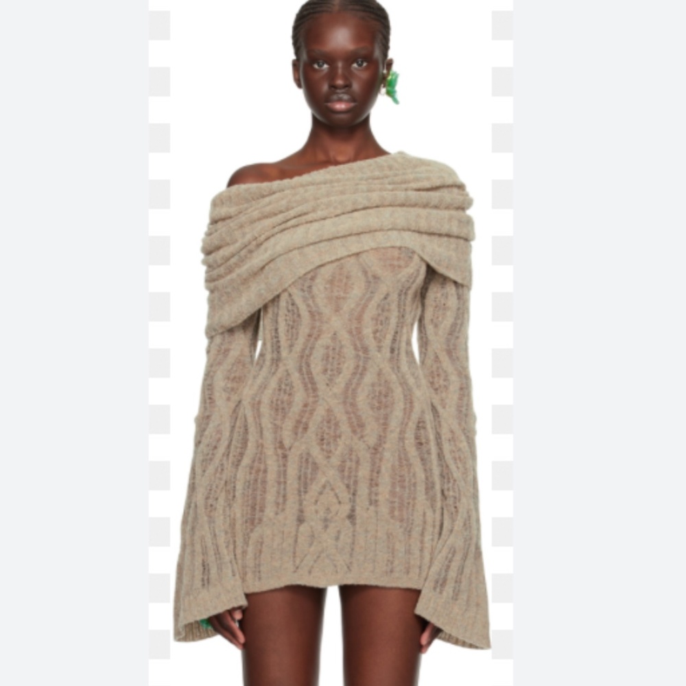 JEAN PAUL GAULTIER Beige KNWLS Edition Minidress SIZE XS